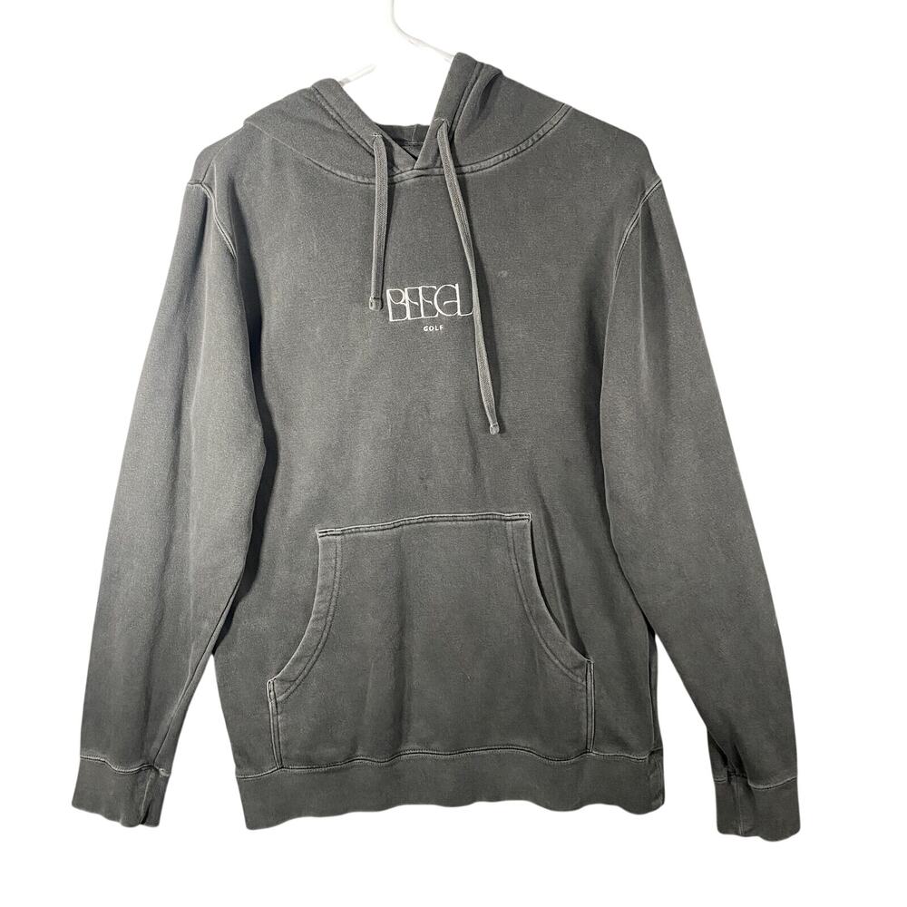 Beegl Golf Pullover Hoodie Sweatshirt Gray Washed Mens Size Small